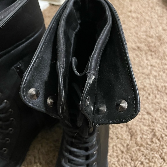 Black Combat Boots Size 7.5 - Picture 3 of 3